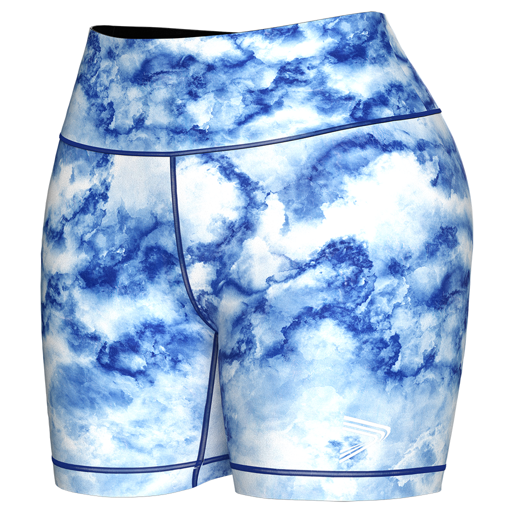 
                BLUE MARBLE FITNESS WORKOUT COMPRESSION SHORTS